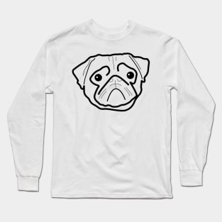 Line Pug Dog Long Sleeve T-Shirt